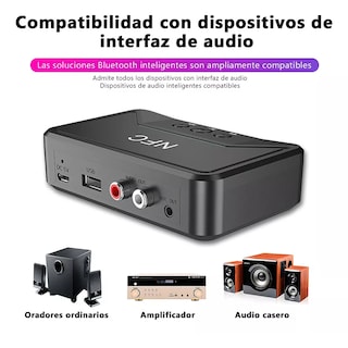 Foto 3 | Bluetooth5.0 Transmisor/receptor Audio Estéreo Adaptador Eo Safe Imports Esi-9430 Negro