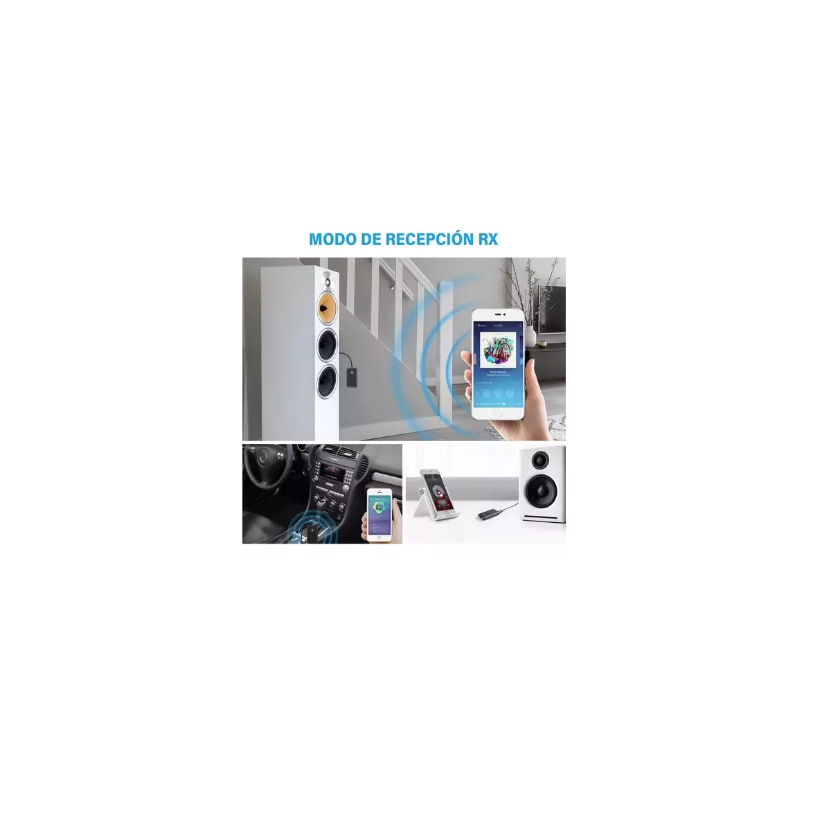 Foto 4 pulgar | Transmisor y Receptor de Audio Bluetooth 3.5 mm 2 en 1 Eo Safe Imports Esi-10685 Negro