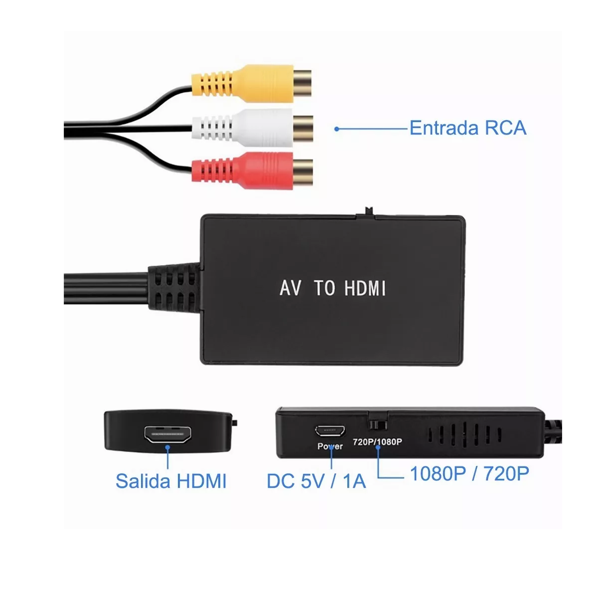 Foto 3 pulgar | Adaptador Compuesto A Compatible Con Convertidor Av A Hdmi  Eo Safe Imports Esi-10742 Negro