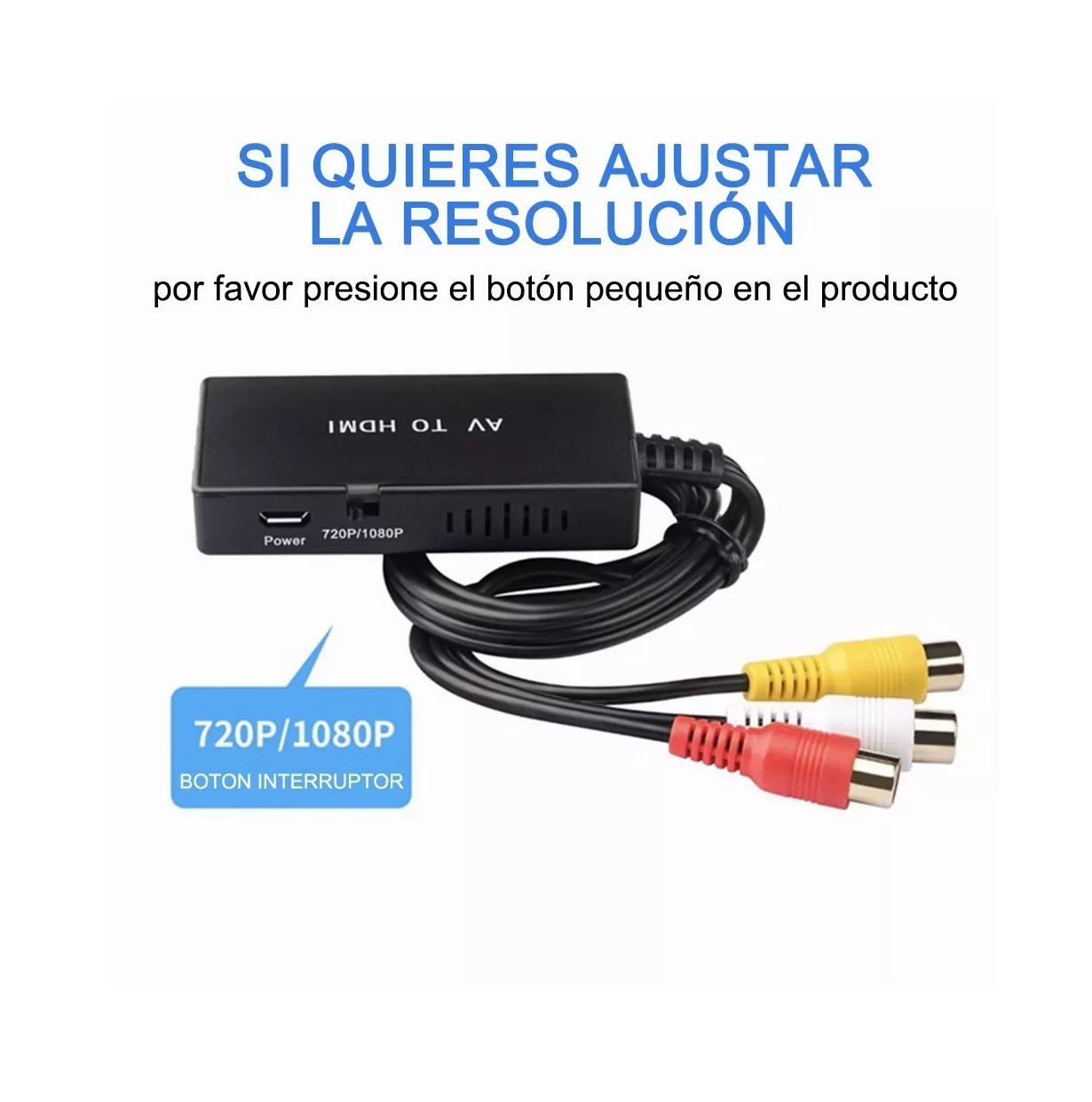 Foto 6 pulgar | Convertidor Av A Hdmi Adaptador Compuesto Negro