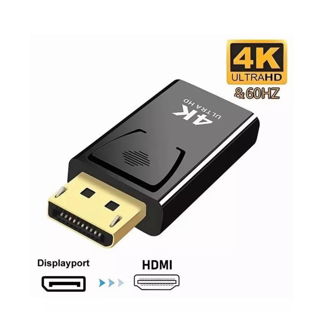 Foto 4 pulgar | Adaptador Convertidor Displayport A Hdmi 4k 3d Full Hd Negro