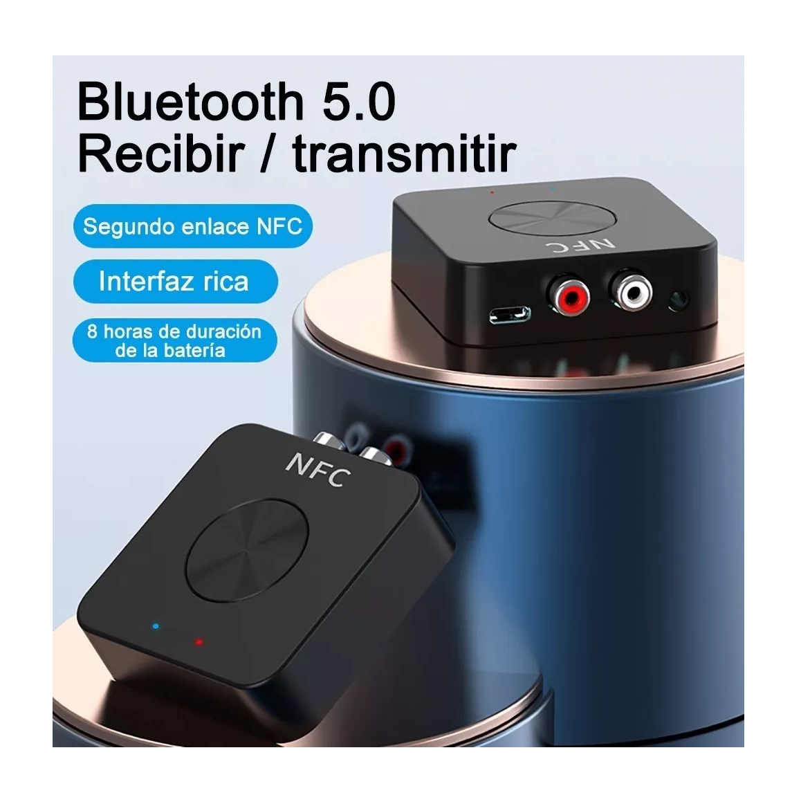 Foto 4 pulgar | Receptor de Audio Nfc21 Negro con Bluetooth