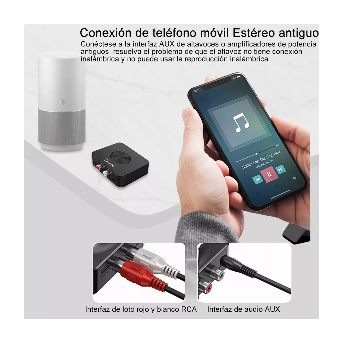 Foto 6 pulgar | Receptor de Audio Nfc21 Negro con Bluetooth