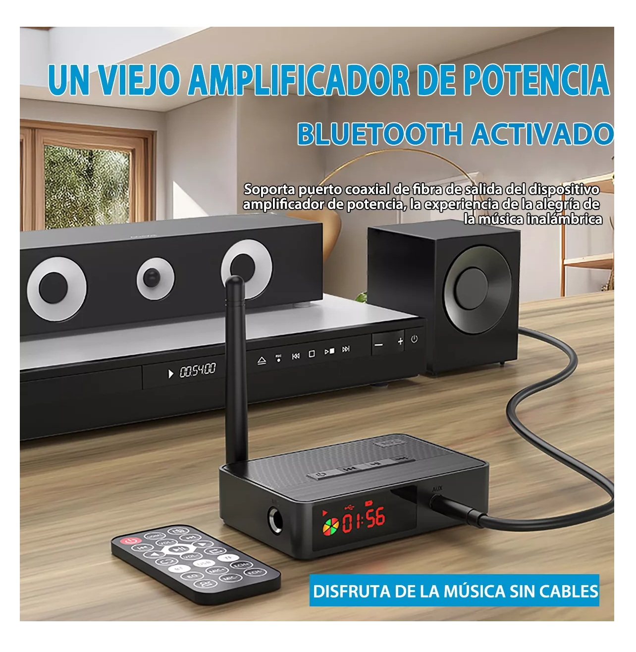 Foto 2 | Receptor Bluetooth 5.3 Audio Estéreo Adaptador Nfc Negro