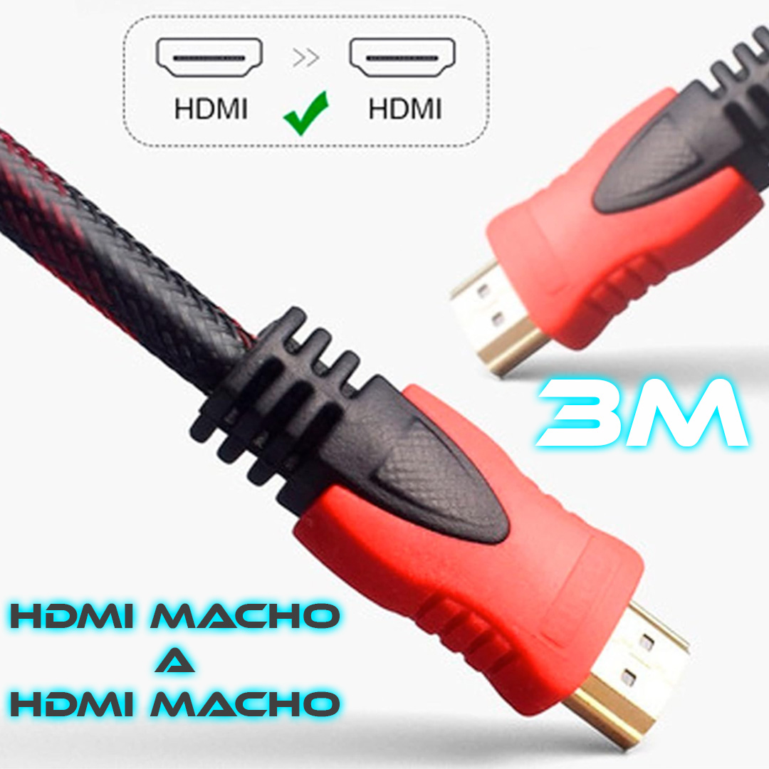 Foto 3 pulgar | Cable Hdmi 3 Metros Full Hd