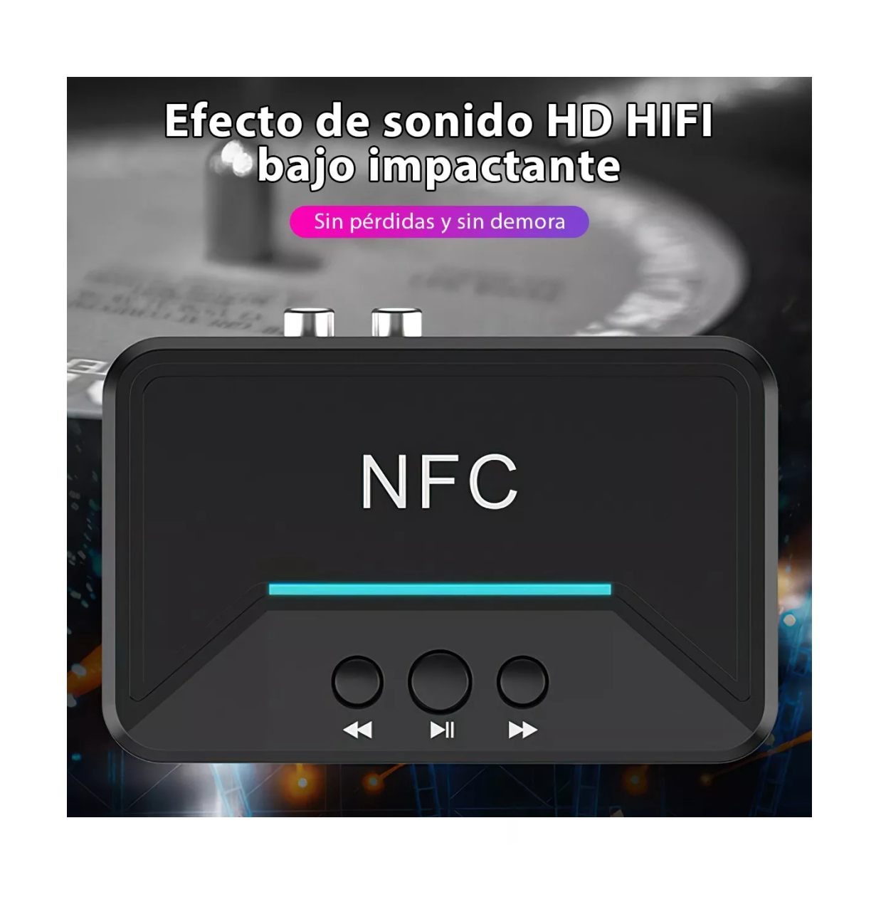 Foto 3 pulgar | Nfc Bluetooth5.0 Transmisor y Receptor Audio Estéreo Adaptador Negro