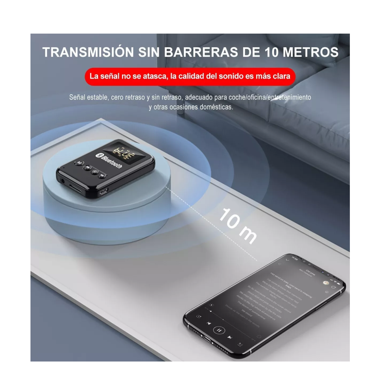 Foto 5 | Transmisor y Receptor Bluetooth 5.0 Lab.G para Pc Tv y Bocina Negro