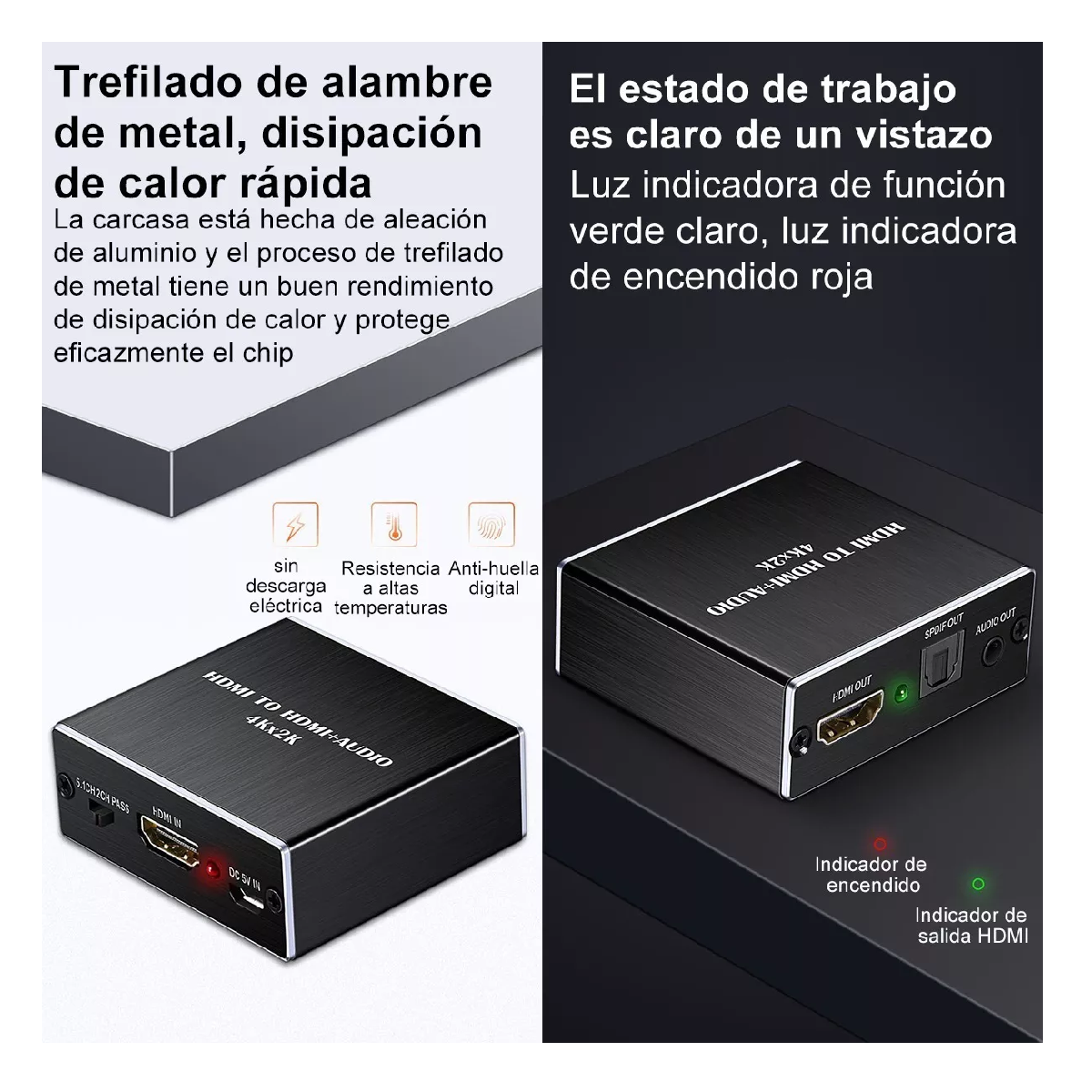 Foto 4 pulgar | Extractor de Audio Divisor HDMI Óptico Spdif Coaxial 3.5 mm