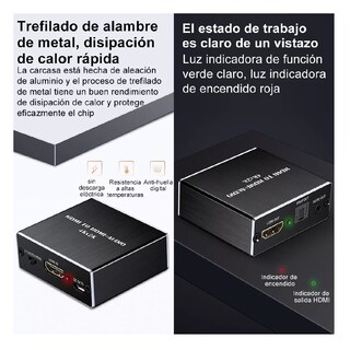 Foto 3 | Hdmi Extractor De Audio Divisor Óptico Spdif Coaxial 3.5 mm