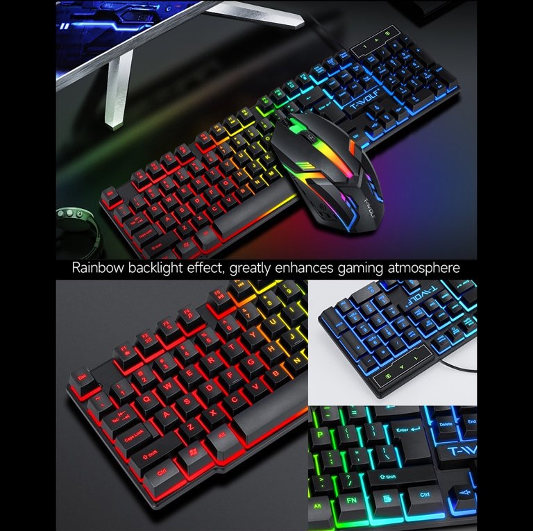 Foto 6 pulgar | T-wolf Gaming Combo Tf200 Teclado + Mouse Retroiluminado