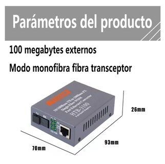 Foto 4 | Convertidores Fibra Óptica Medios 10/100 Ethernet 25km 1 Par, Gris