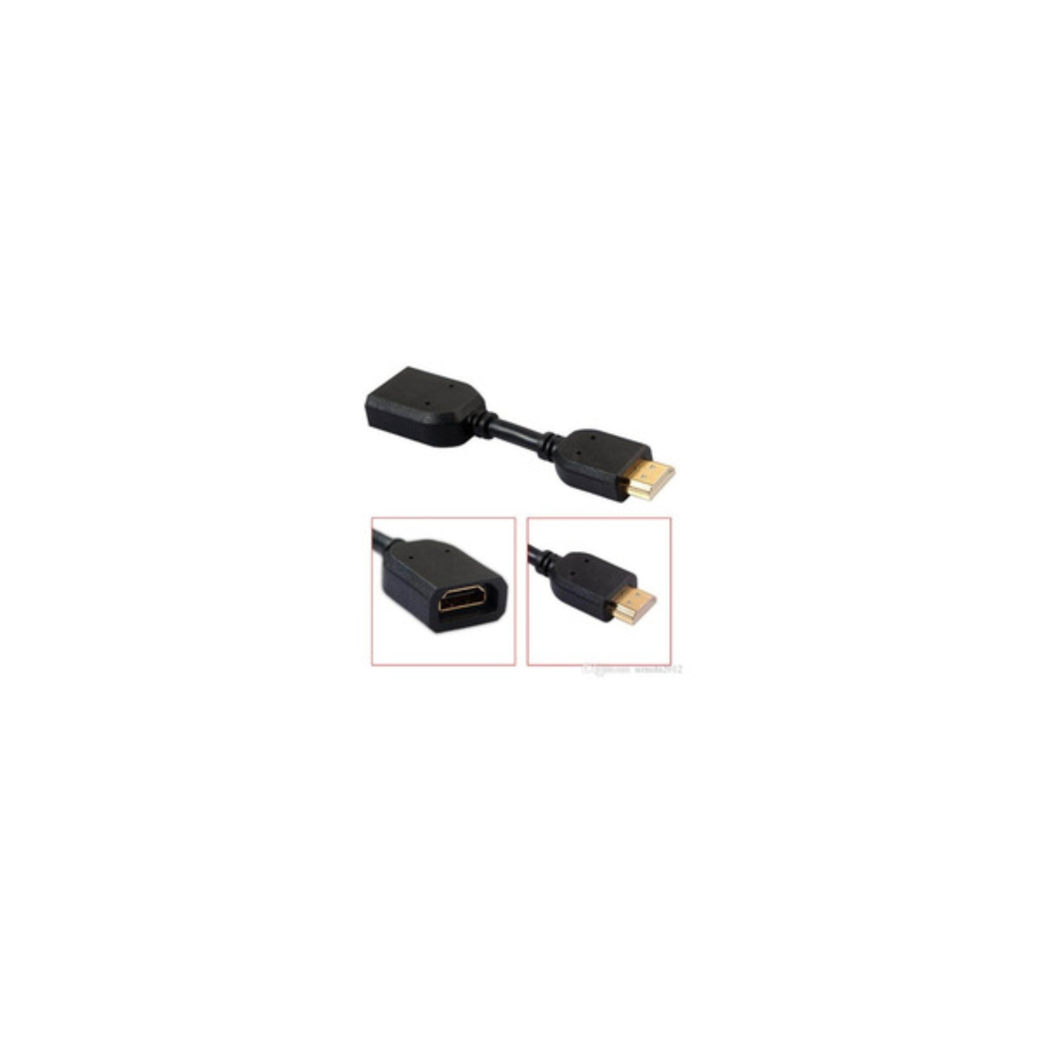 Foto 2 pulgar | Adaptador Hdmi Hdmi Macho A Hembra 11 Cm Negro - Venta Internacional.