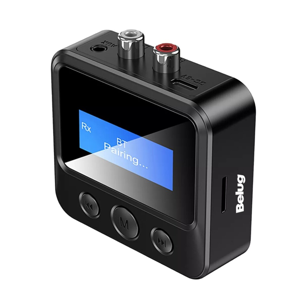 Adaptador Inalámbrico Lcd Bluetooth 5.0 Receptor/transmisor Belug Negro