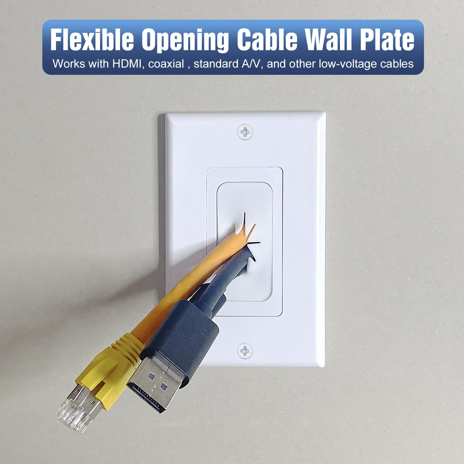 Foto 7 pulgar | Placa De Pared Con Cable Vcelink De Una Sola Banda Para Decoración, Color Blanco, Paquete De 4 - Venta Internacional.