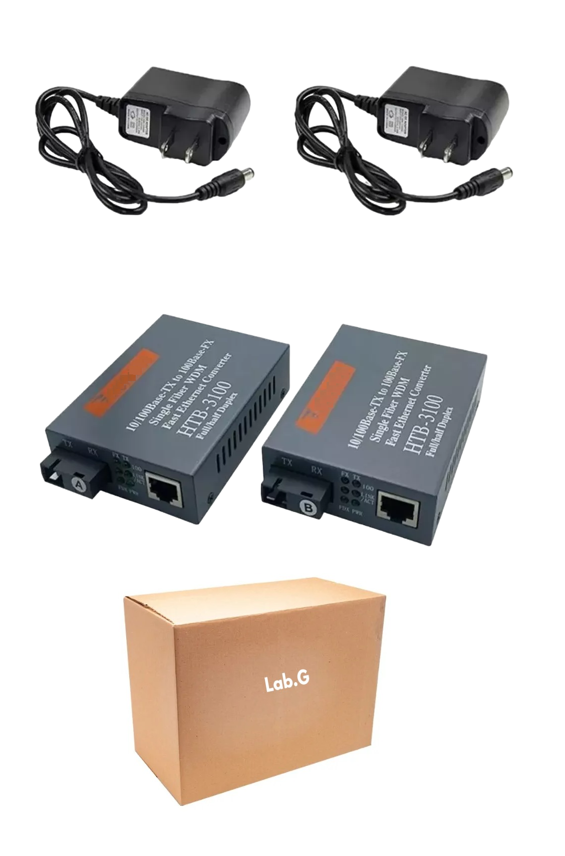 Convertidores Fibra Óptica Medios 10/100 Ethernet 25km 1 Par, Gris