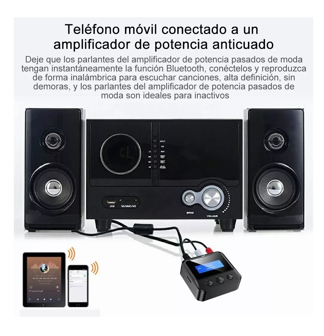 Foto 3 pulgar | Adaptador Inalámbrico Lcd Bluetooth 5.0 Receptor/transmisor