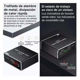 Foto 3 | Hdmi Extractor De Audio Lab.g Divisor Óptico Spdif Coaxial 3.5mm