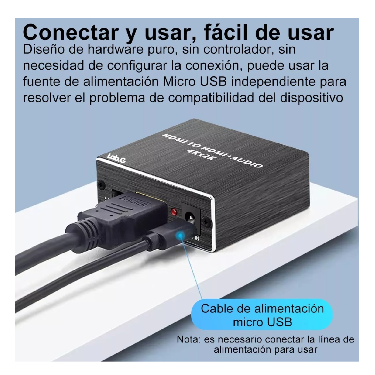 Foto 5 pulgar | Hdmi Extractor De Audio Lab.g Divisor Óptico Spdif Coaxial 3.5mm