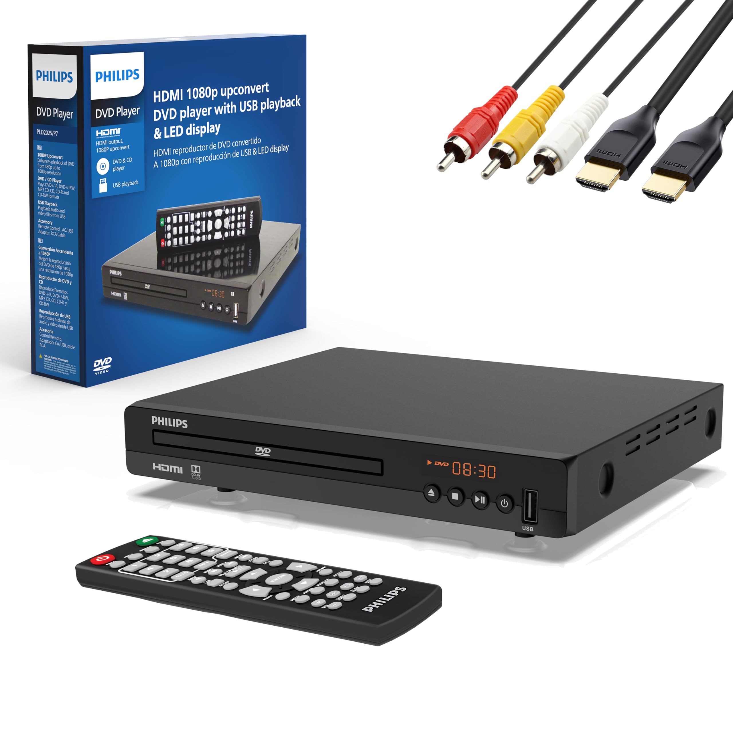 Reproductor De Dvd Philips 1080p Con Puerto Hdmi Para Todas Las Regiones Con Control Remoto - Venta Internacional.