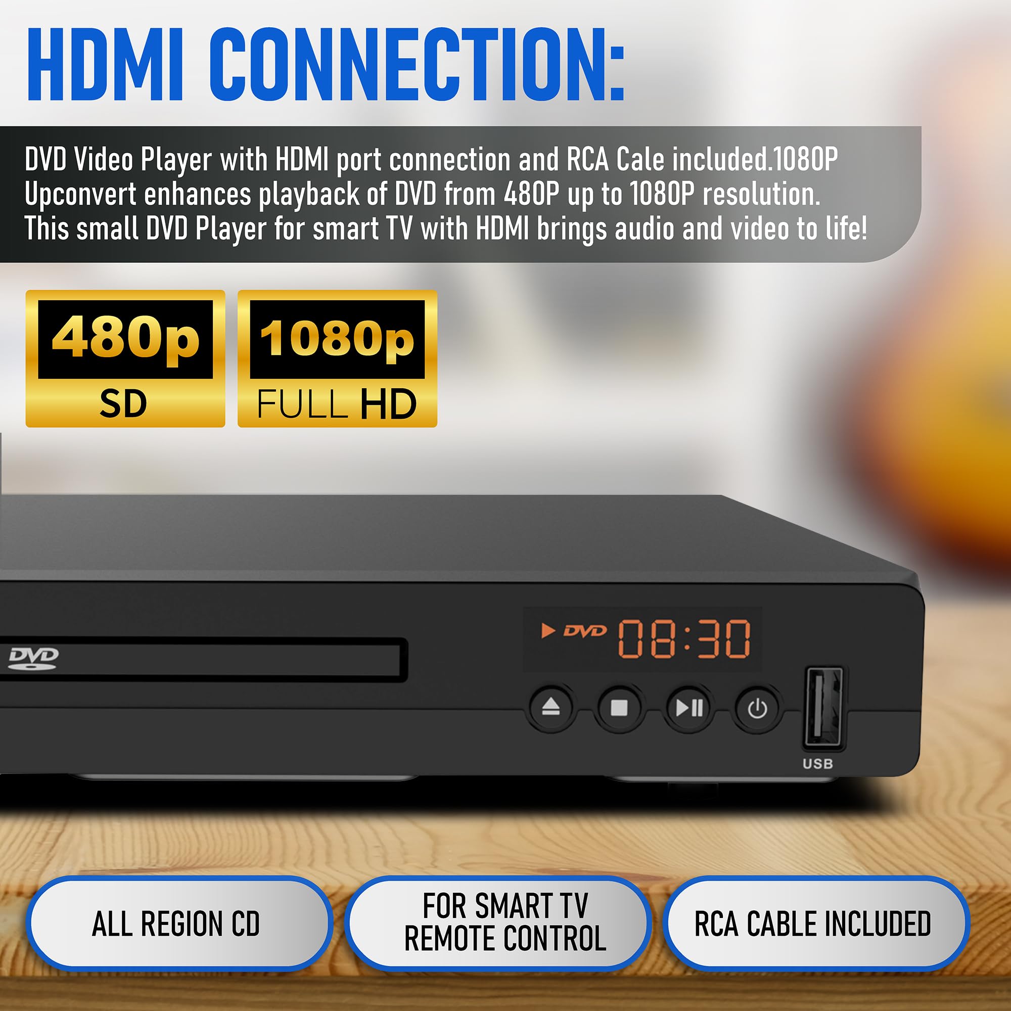 Foto 4 pulgar | Reproductor De Dvd Philips 1080p Con Puerto Hdmi Para Todas Las Regiones Con Control Remoto - Venta Internacional.