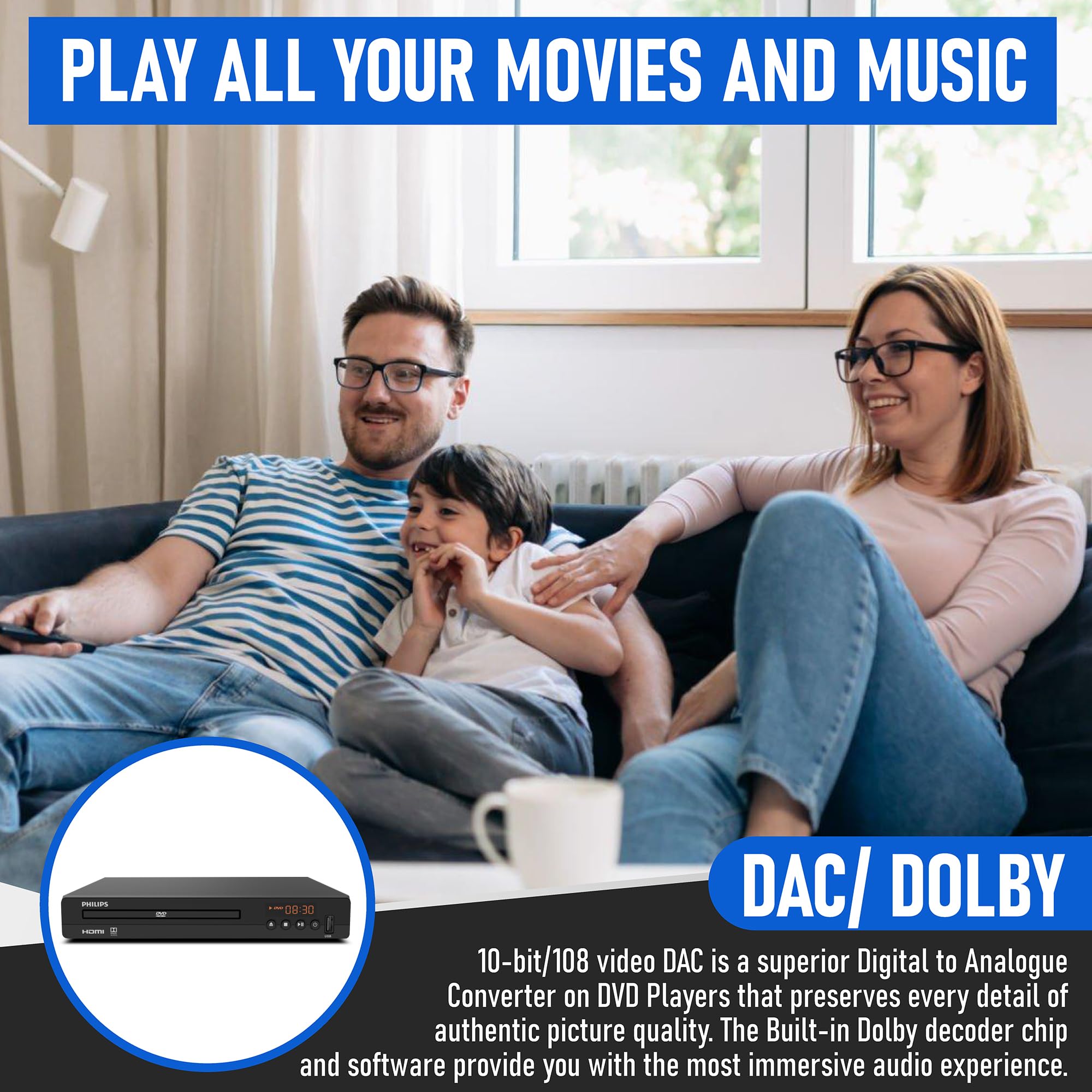 Foto 7 pulgar | Reproductor De Dvd Philips 1080p Con Puerto Hdmi Para Todas Las Regiones Con Control Remoto - Venta Internacional.
