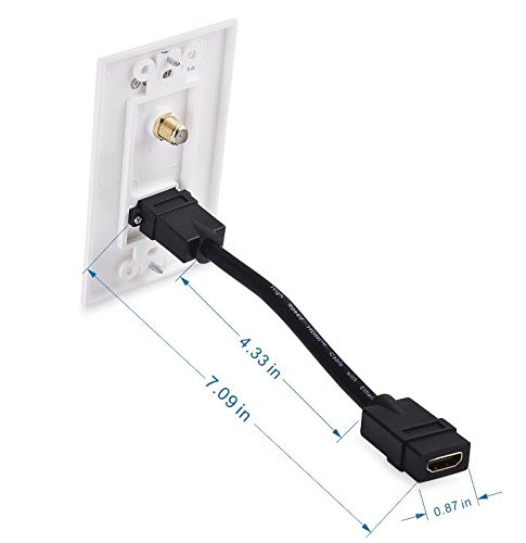 Foto 5 pulgar | Wall Plate Cable Matters, Paquete De 2 Unidades Hdmi De 1 Puerto En Blanco 4k Uhd - Venta Internacional.