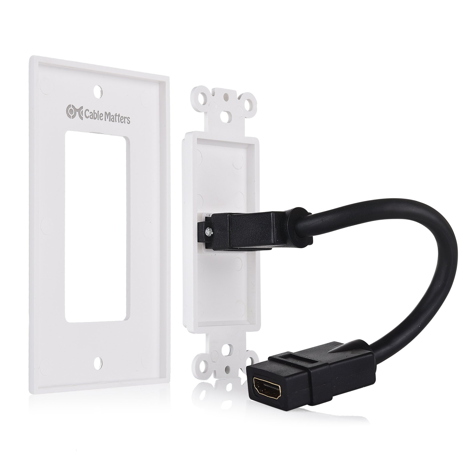 Foto 7 pulgar | Wall Plate Cable Matters, Paquete De 2 Unidades Hdmi De 1 Puerto En Blanco 4k Uhd - Venta Internacional.