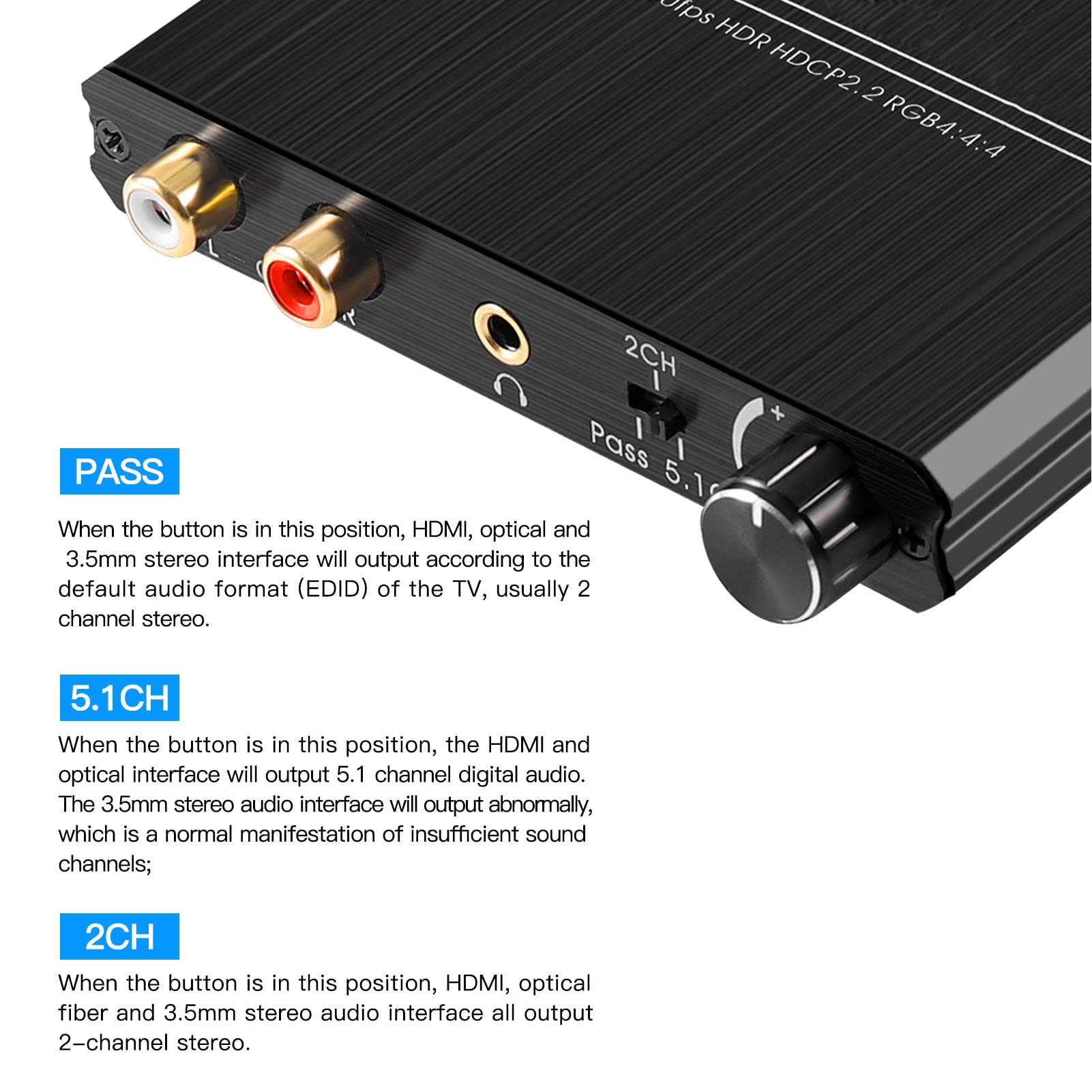 Foto 5 pulgar | Convertidor Extractor De Audio Hdmi 2.0 Yoidesu Ay114 4k 60hz - Venta Internacional.