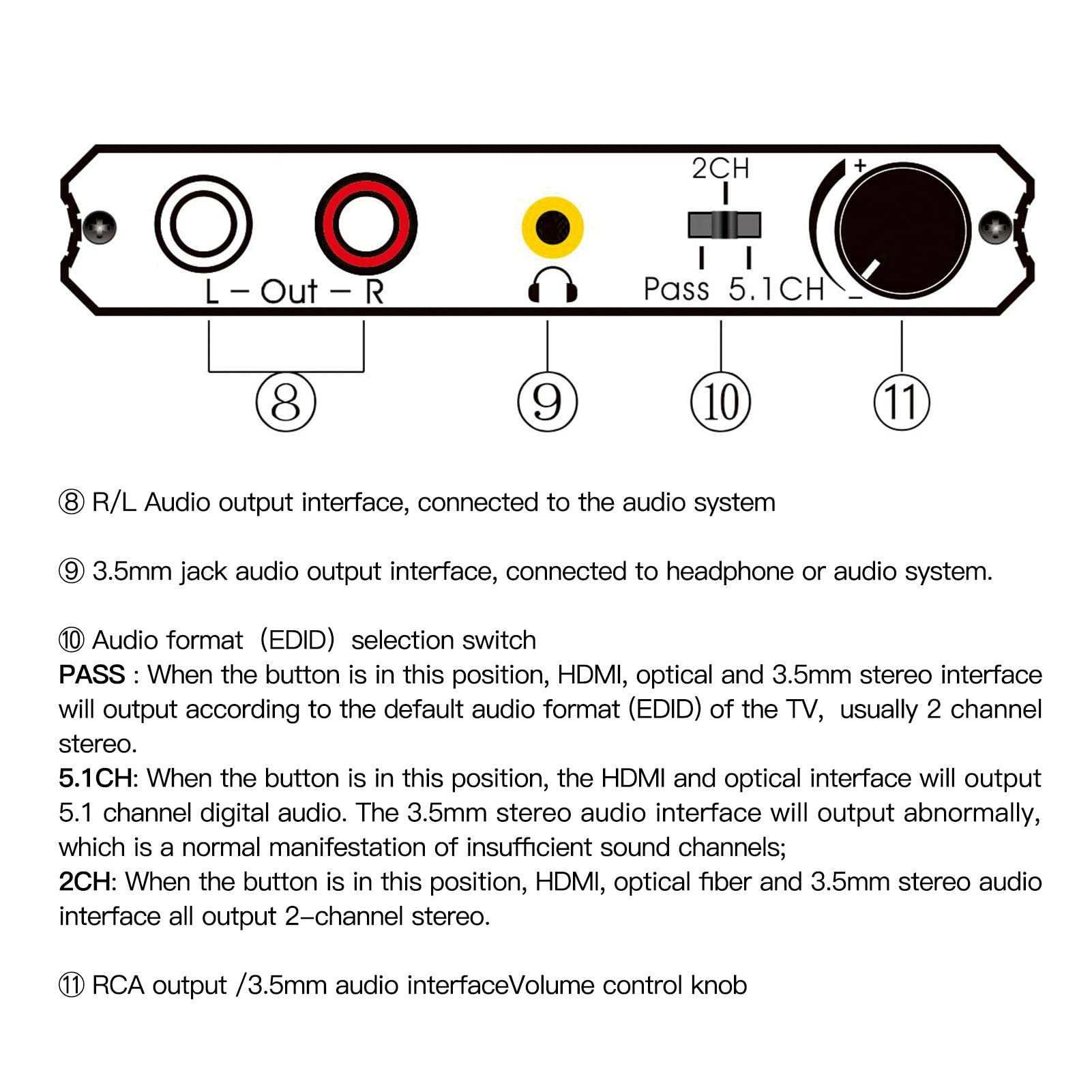 Foto 6 pulgar | Convertidor Extractor De Audio Hdmi 2.0 Yoidesu Ay114 4k 60hz - Venta Internacional.