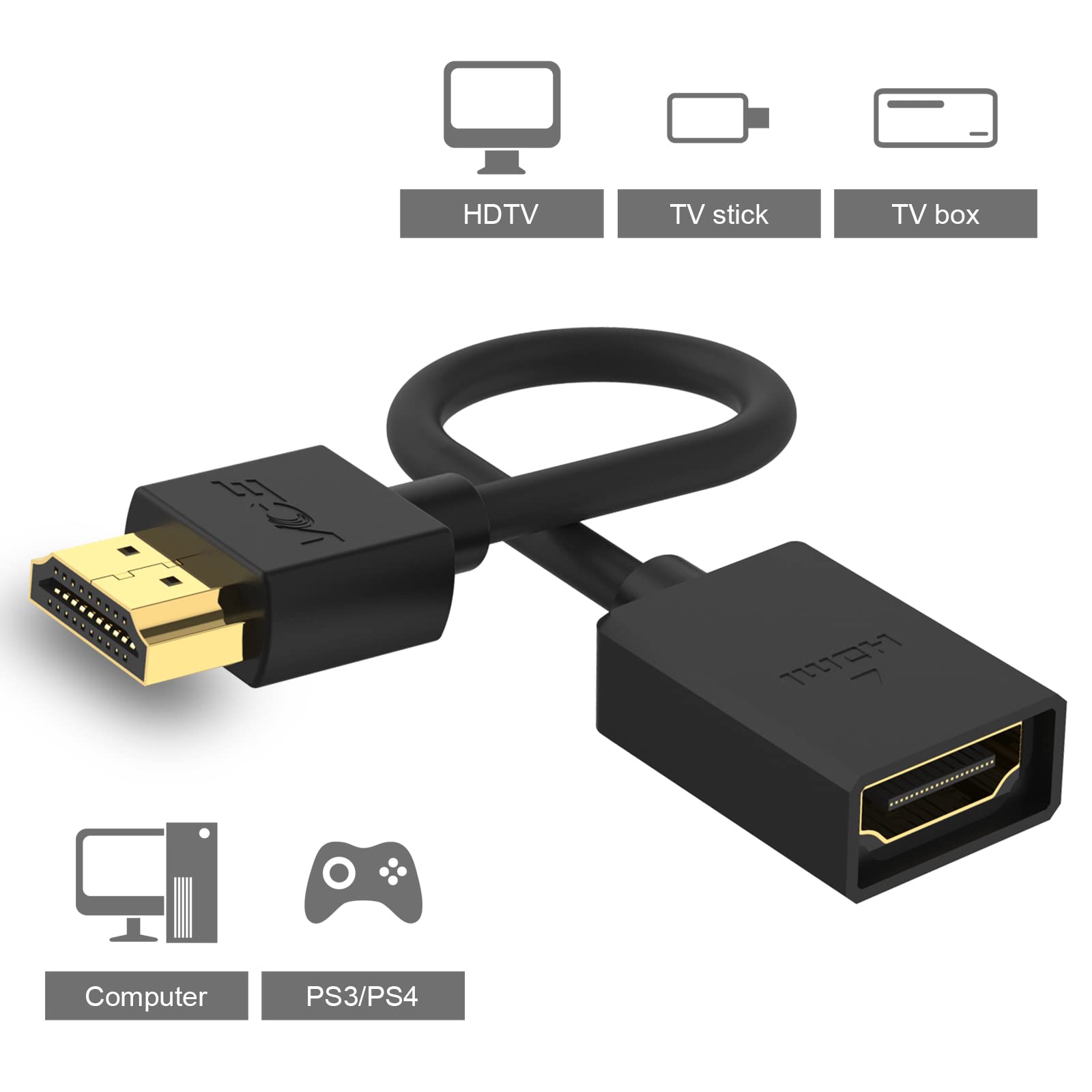 Foto 8 pulgar | Extensión De Adaptador Giratorio Hdmi Macho A Hembra De 14 Cm, Paquete De 2 Vce - Venta Internacional.