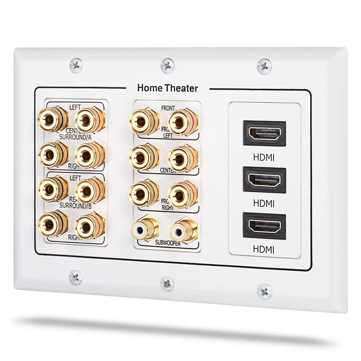 Placa De Pared Fosmon 3-gang 7.2 Surround Sound Con Hdmi 2.0 4k - Venta Internacional.