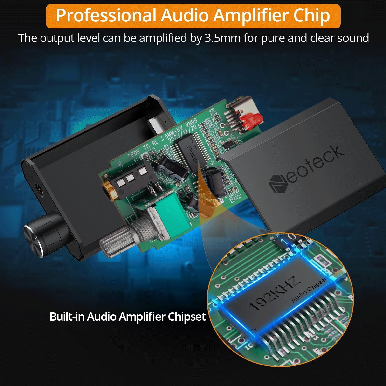 Foto 3 pulgar | Convertidor Digital A Analógico Neoteck 192 Khz Con Ajuste De Volumen - Venta Internacional.