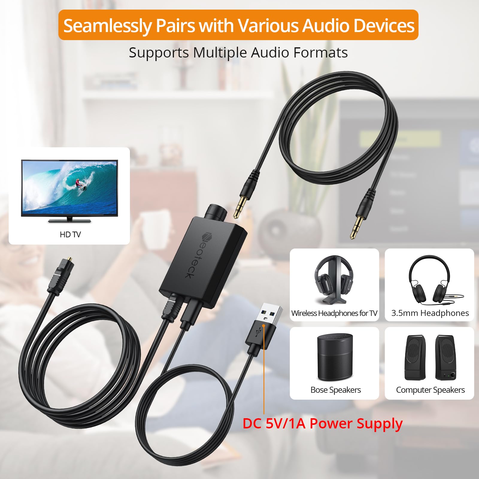 Foto 5 pulgar | Convertidor Digital A Analógico Neoteck 192 Khz Con Ajuste De Volumen - Venta Internacional.