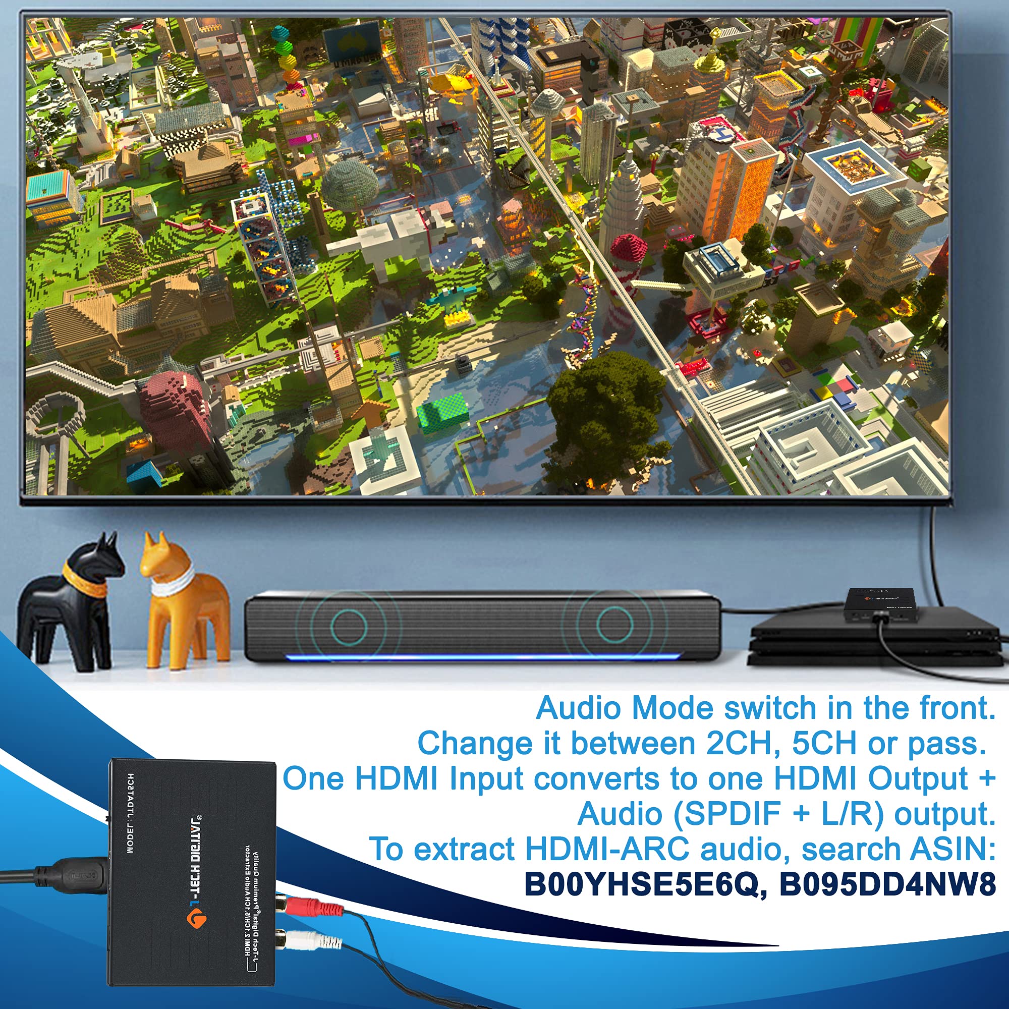 Foto 6 pulgar | Convertidor Extractor De Audio J-tech Digital Hdmi A Hdmi 1080p - Venta Internacional.