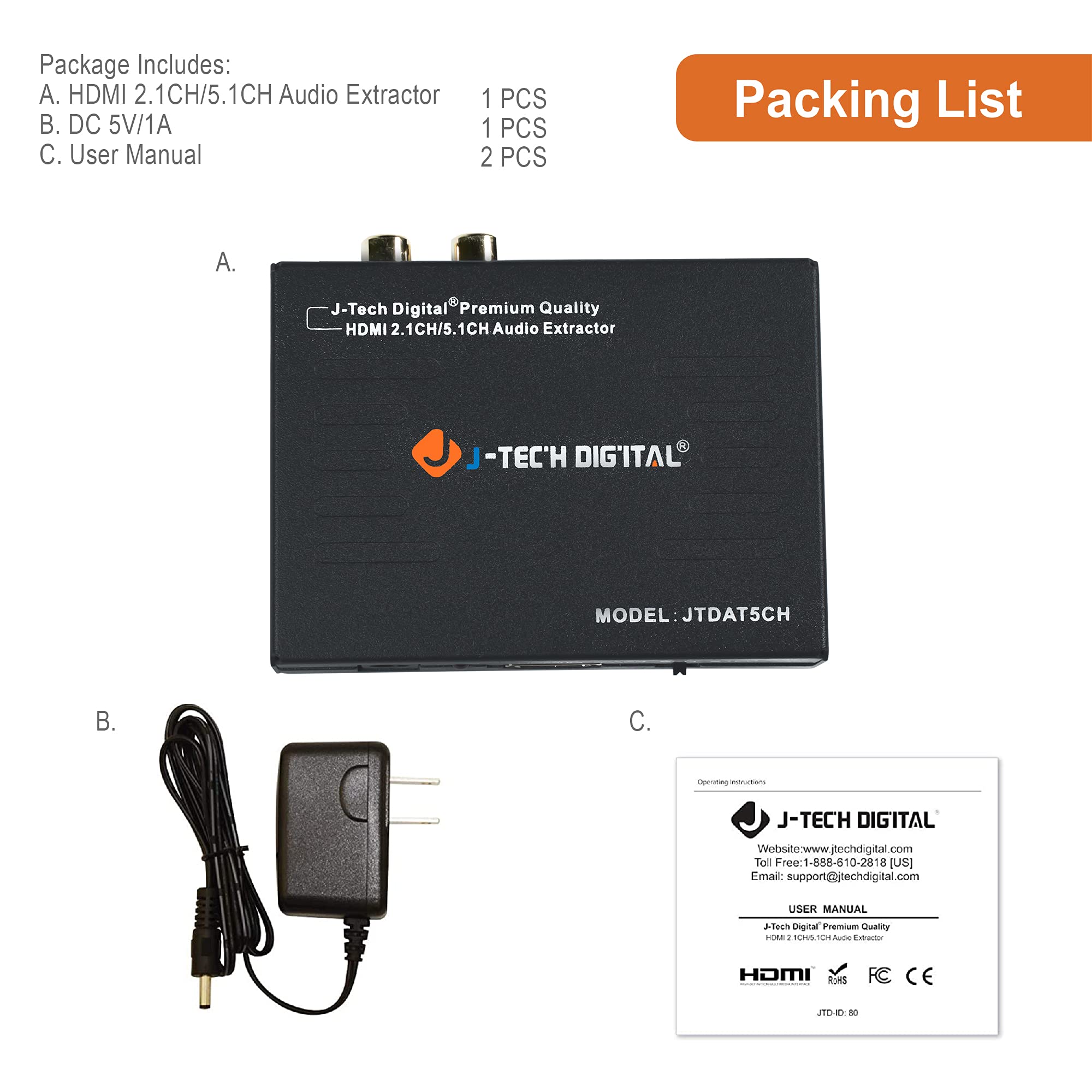 Foto 7 pulgar | Convertidor Extractor De Audio J-tech Digital Hdmi A Hdmi 1080p - Venta Internacional.
