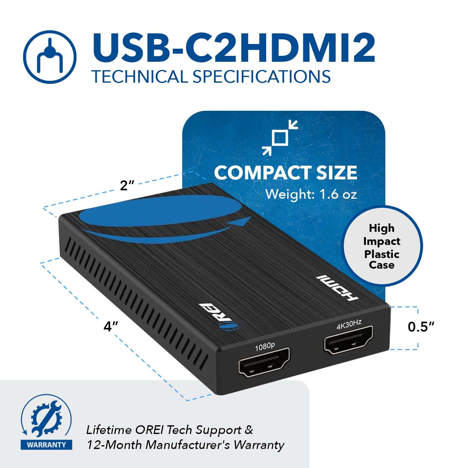 Foto 6 pulgar | Divisor Hdmi Orei Splitextend Para Doble Monitor 4k @30hz 1080p - Venta Internacional.