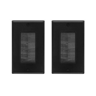Foto 1 | Brush Wall Plate Vce, Certificado Ul, Cable Pasante, Paquete De 2 Unidades, Color Negro - Venta Internacional.