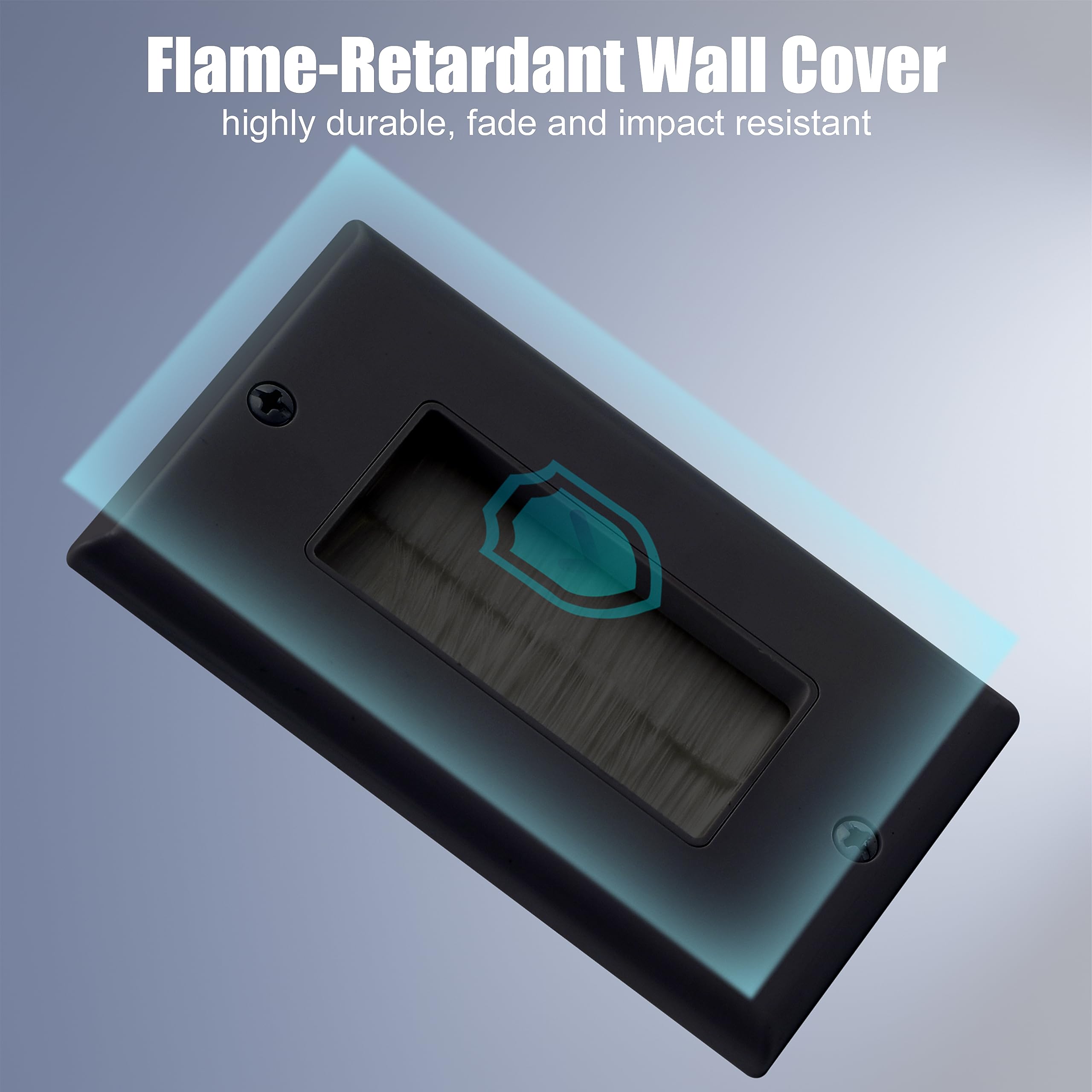 Foto 3 | Brush Wall Plate Vce, Certificado Ul, Cable Pasante, Paquete De 2 Unidades, Color Negro - Venta Internacional.