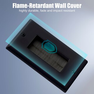 Foto 3 | Brush Wall Plate Vce, Certificado Ul, Cable Pasante, Paquete De 2 Unidades, Color Negro - Venta Internacional.