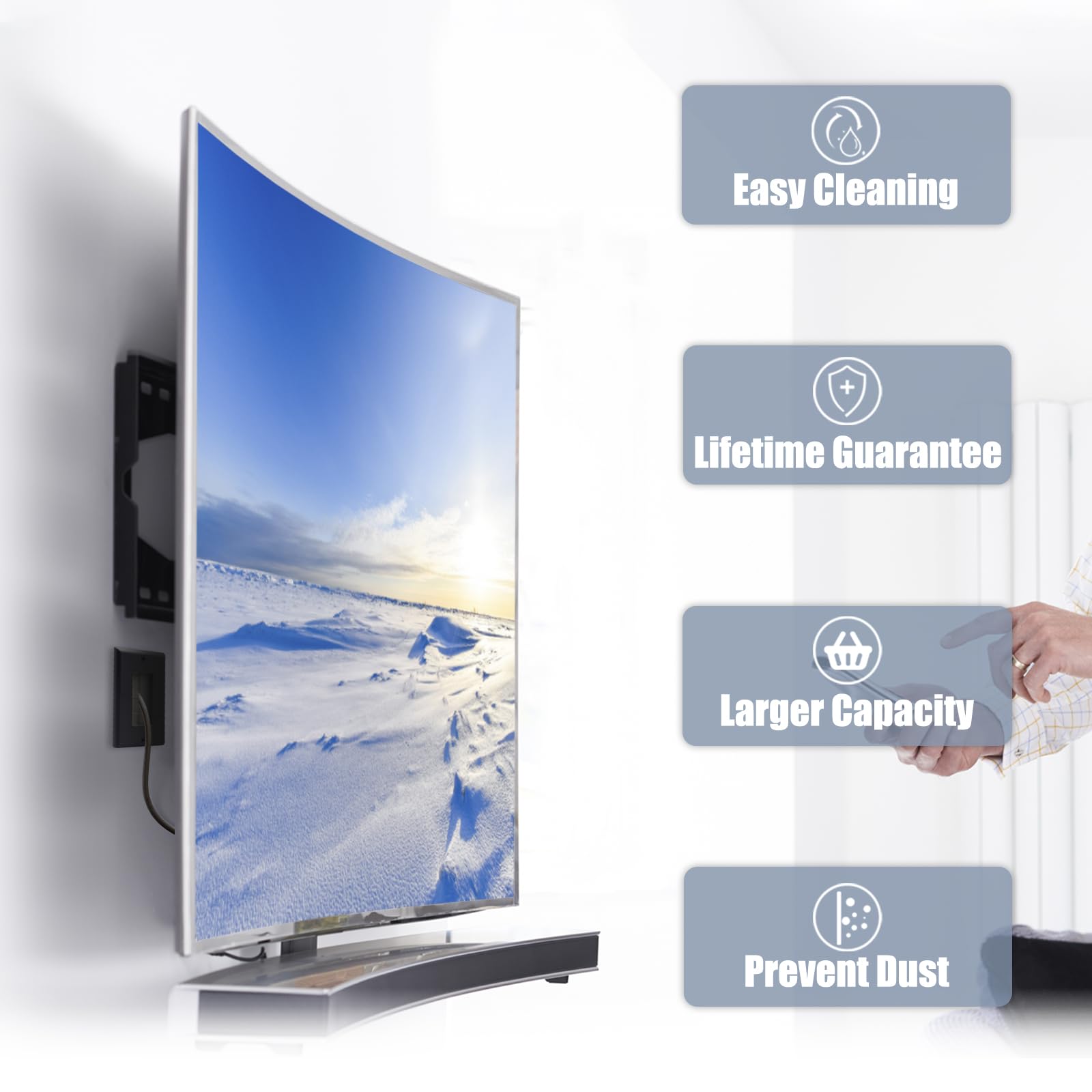 Foto 5 | Brush Wall Plate Vce, Certificado Ul, Cable Pasante, Paquete De 2 Unidades, Color Negro - Venta Internacional.