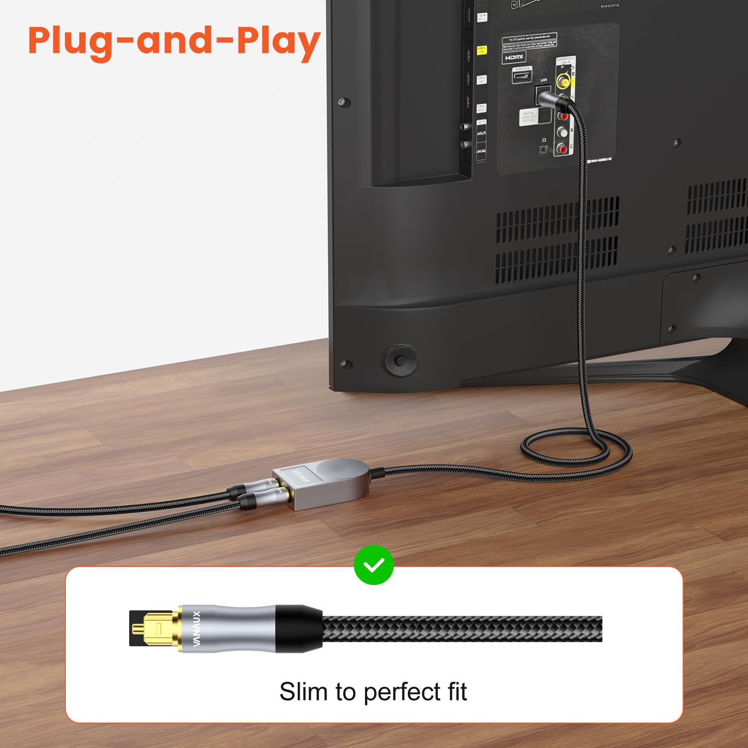 Foto 4 pulgar | Divisor De Cable De Audio Óptico Vanaux 1 Entrada 2 Salidas Fiber Toslink - Venta Internacional.