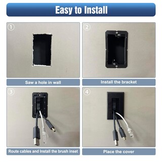 Foto 7 | Placa De Pared Con Cepillo Vce Con Soporte, Certificado Ul, Negro (paquete De 2) - Venta Internacional.