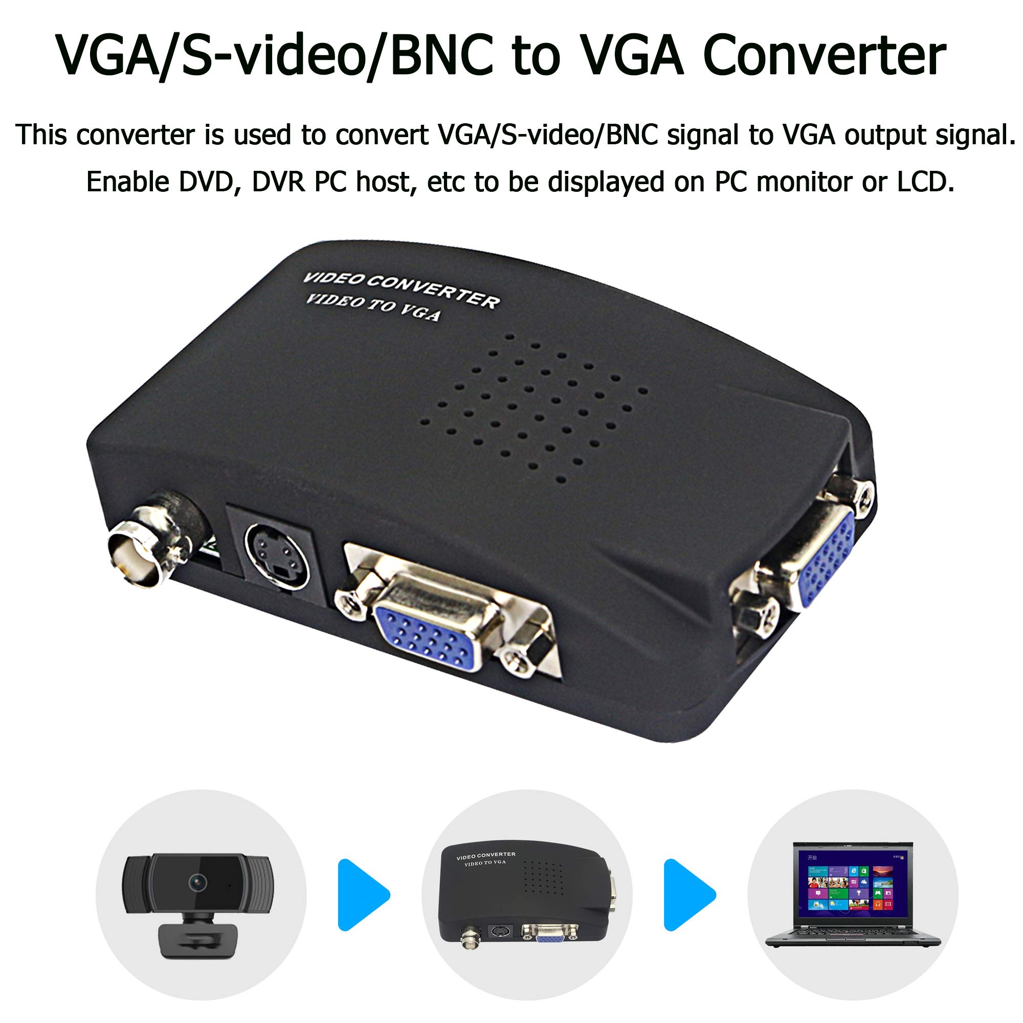 Foto 5 pulgar | Convertidor De Vídeo Xmsjsiy Bnc A Vga, S-video A Vga Pal/ntsc - Venta Internacional.