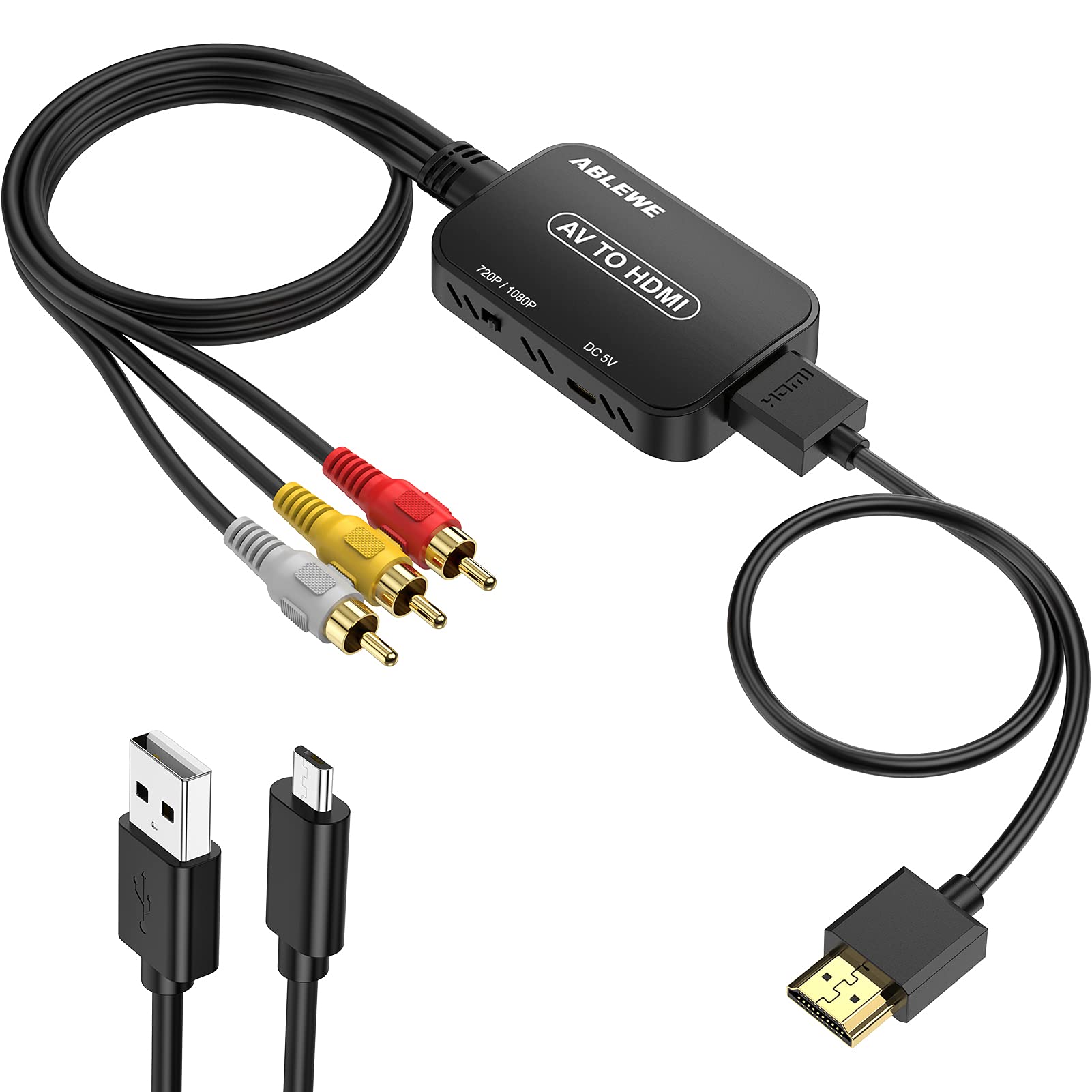 Foto 2 pulgar | Convertidor Rca A Hdmi Ablewe Con Cable Rca Y Cable Hdmi - Venta Internacional.