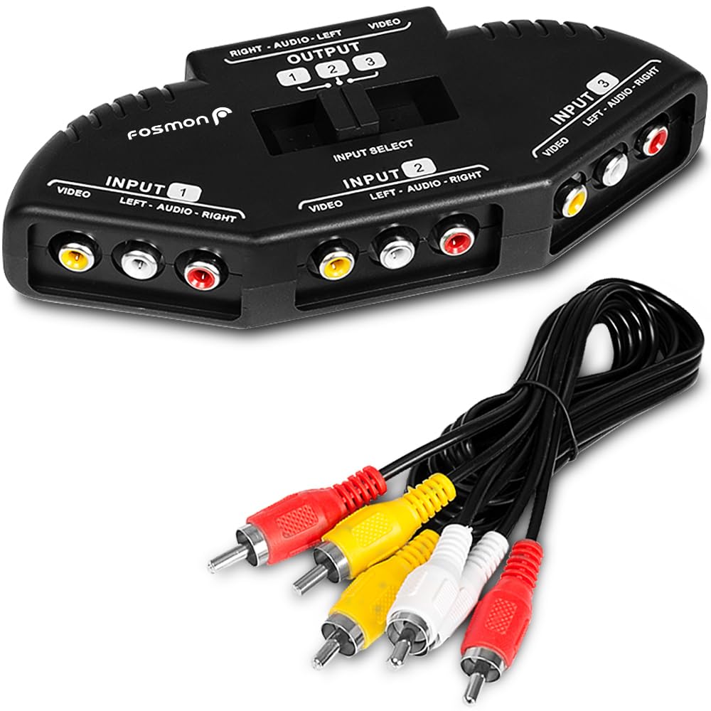 Foto 1 | Divisor Rca Fosmon A1602 Con Caja De Conmutación De Audio/vídeo De 3 Vías - Venta Internacional.