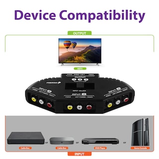 Foto 4 | Divisor Rca Fosmon A1602 Con Caja De Conmutación De Audio/vídeo De 3 Vías - Venta Internacional.