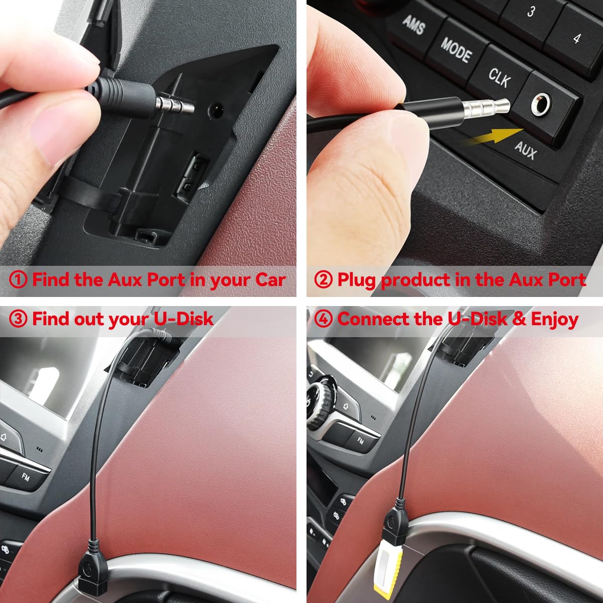Foto 3 | Adaptador De Audio Usb A Conector De 3,5 Mm, 2 Paquetes Para Reproducir Música En El Coche - Venta Internacional.