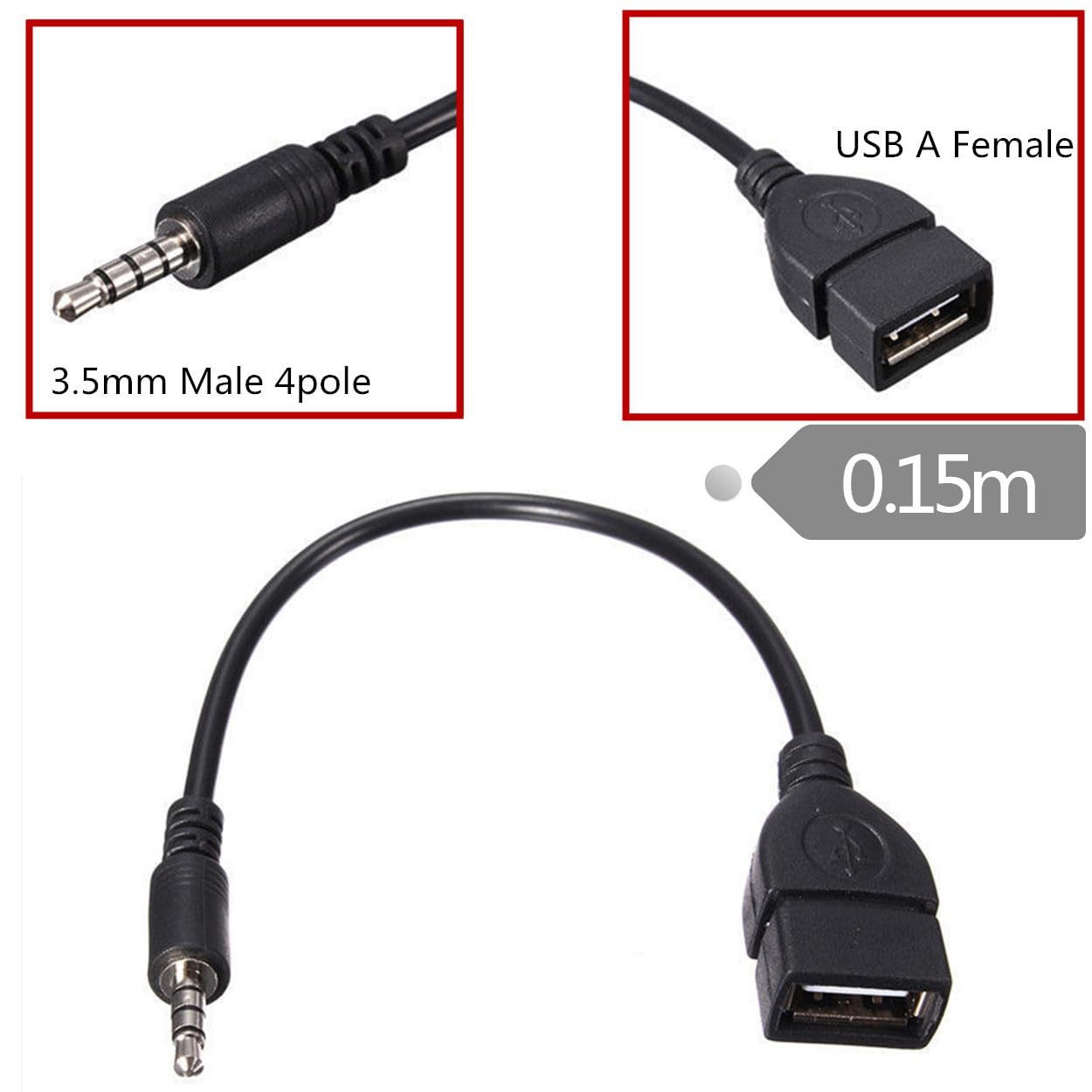 Foto 7 pulgar | Adaptador De Audio Usb A Conector De 3,5 Mm, 2 Paquetes Para Reproducir Música En El Coche - Venta Internacional.