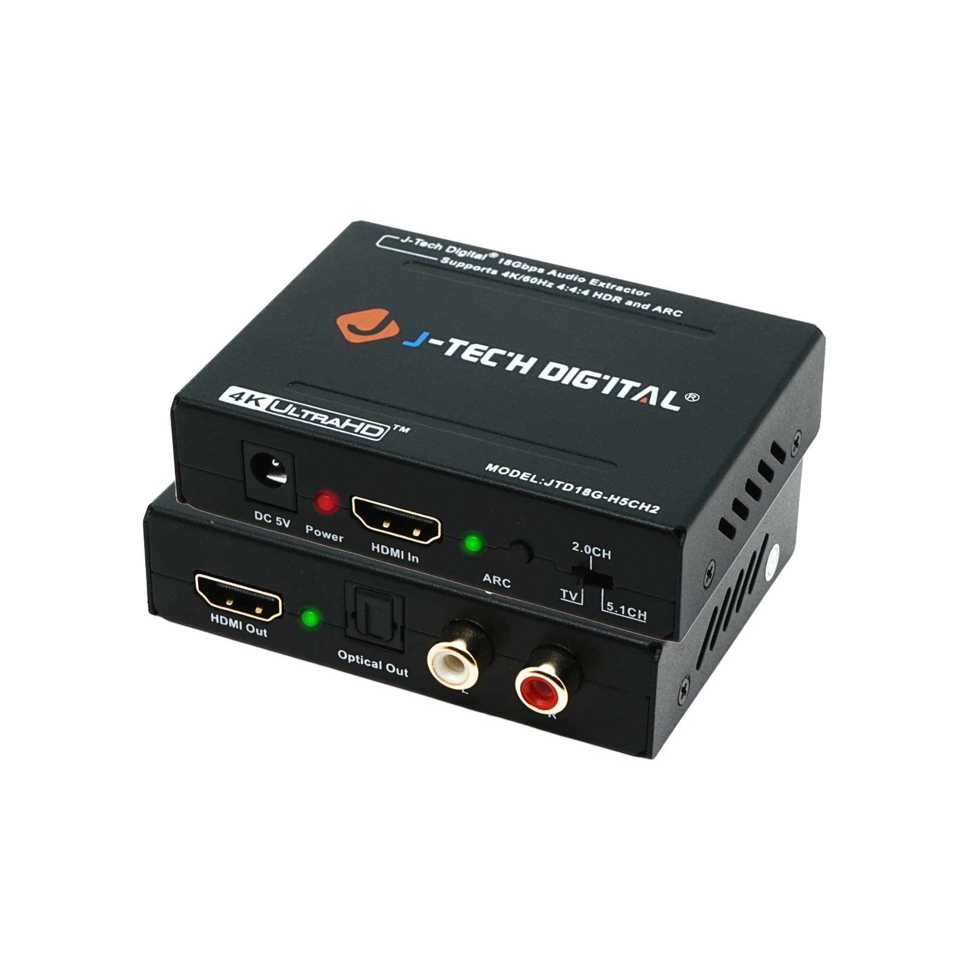 Extractor De Audio Hdmi J-tech Digital 4k 60 Hz Hdmi 2.0 [jtd18g-h5ch2] - Venta Internacional.