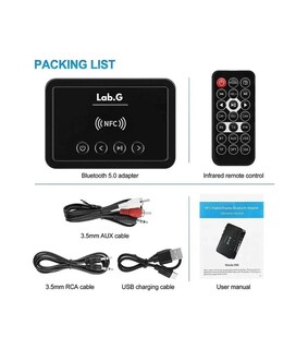 Foto 4 | Transmisor/receptor Audio Estéreo Adaptador Bluetooth5.0 Lab.g Negro